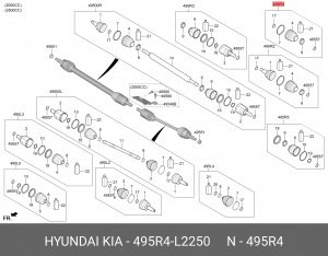 Пыльник ШРУСа HYUNDAI Sonata (19-) KIA K5 (20-) наружного комплект OE 495R4L2250 HYUNDAI KIA
