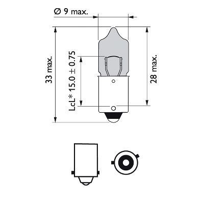Лампа 12V H6W BAX9s блистер (2шт.) 3100K White Vision Ultra PHILIPS 12036WVUB2 PHILIPS