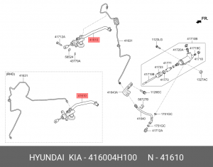 Цилиндр сцепления главный HYUNDAI Starex H-1 (07-) OE 416004H100 HYUNDAI KIA