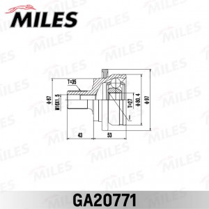 ШРУС наружный MERCEDES BENZ C-CLASS 203 4 MATIC/E-CLASS 211 4 MATIC 02-09 GA2077 GA20771 MILES