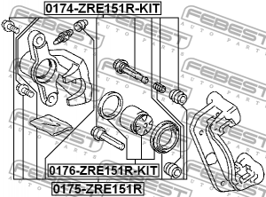 Ремкомплект задн суппорта TOYOTA COROLLA 2006-2013 0175-ZRE151R 0175ZRE151R FEBEST