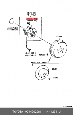 Шпилька 90942-02081 90942-02081 TOYOTA