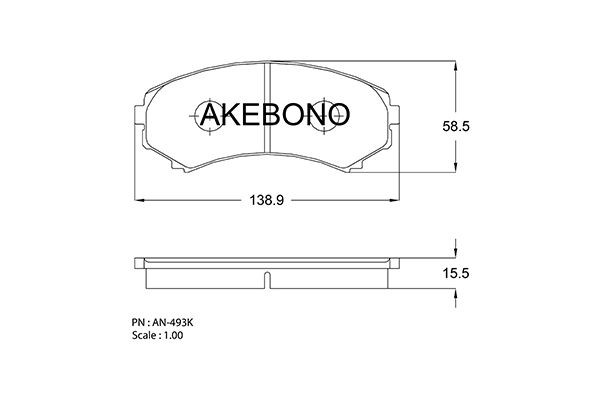 Колодки тормозные дисковые передние MITSUBISHI PAJERO III-IV AN-493K AN493K AKEBONO