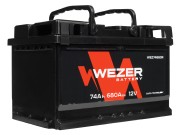 аккумуляторная батарея! 74Ah 680A +справа 276/175/175\ WEZ74680R WEZER