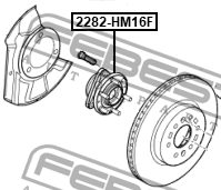 Ступица передняя 2282-HM16F 2282-HM16F FEBEST