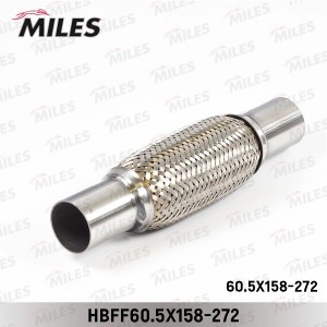 Труба гофрированная (гофра) патрубками и металлорукавом 60.5X158-272 (BOSAL 265- HBFF60.5X158-272 MILES