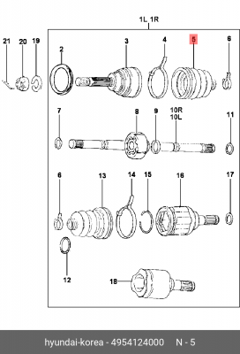 Пыльник ШРУСа HYUNDAI Accent (ТагАЗ) наружного OE 49541-24000 HYUNDAI KIA