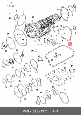ПРОКЛАДКА ПОДДОНА АКПП АУДИ 01L 321 371 VAG