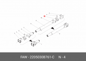 Крестовина карданного вала (средний кардан) 6*6 2205030B761-C FAW