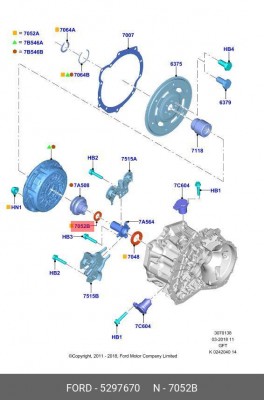 Сальник первичного вала КПП 5297670 5 297 670 FORD