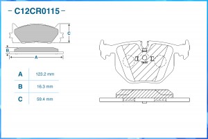 Тормозные колодки задние Low Metallic C12CR0115 C12CR0115 CWORKS