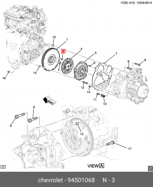 Болт VW AUDI OE 94501068 GENERAL MOTORS
