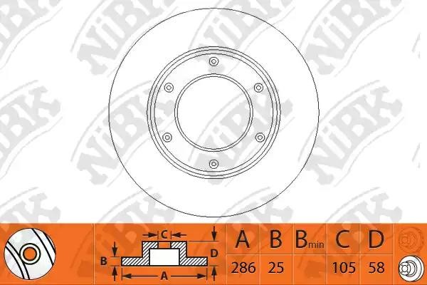 Диск тормозной TOYOTA Land Cruiser (J80)(90-98) передний (1шт.) NIBK RN1090 NIBK