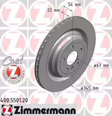 Диск тормозной MERCEDES GL (X166) задний (1шт.) ZIMMERMANN 400.5501.20 ZIMMERMANN