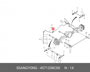 Втулка стабилизатора SSANGYONG Kyron (12-),Rexton (12-) заднего OE 4571208C00 SSANG YONG