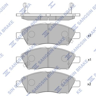 Колодки тормозные NISSAN Cube (02-08),March (02-10) передние (4шт.) SANGSIN SP2084 SANGSIN