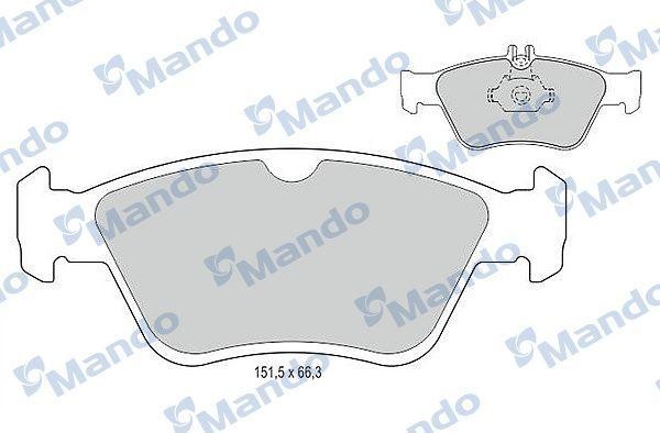 Колодки тормозные MERCEDES W210,W202,C208 (2.0/2.8) передние (4шт.) MANDO MBF015111 MANDO