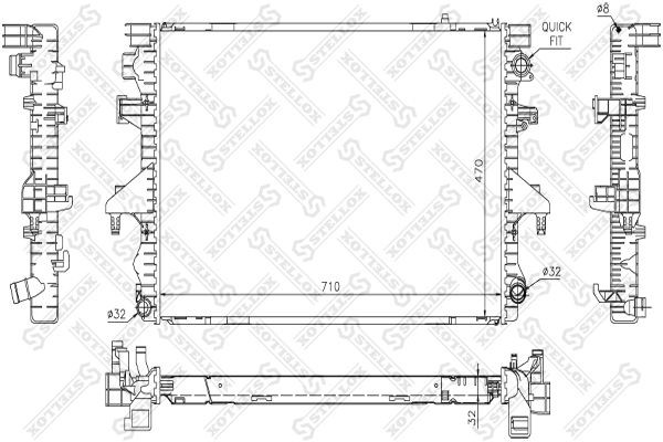 радиатор системы охлаждения!\ VW T5 2.5TDi 03> 10-26430-SX STELLOX