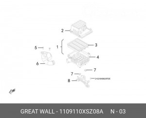 Фильтр воздушный HAVAL H2 (14-20) OE 1109110XSZ08A GREAT WALL