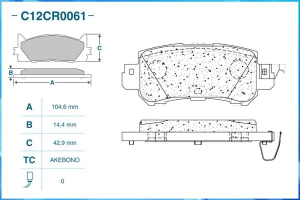 Тормозные колодки задние Low Metallic C12CR0061 C12CR0061 CWORKS