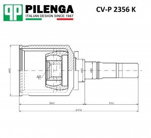 ШРУС левый внутренний ВАЗ 2123 CV-P2356K CVP2356K PILENGA