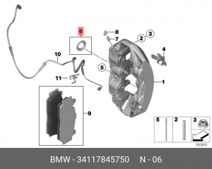 Уплотнительный комплект суппорта 34117845750 34 11 7 845 750 BMW