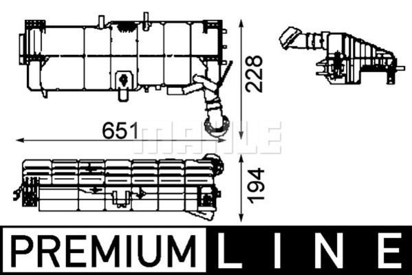 Бачок расширительный 651*228*194 MB Atego/Axor/Axor II CRT 49 000P MAHLE KNECHT