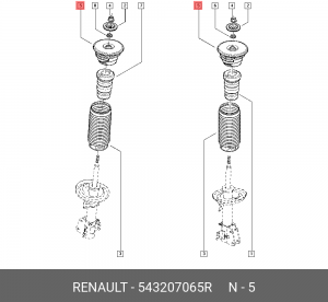 опора амортизатора переднего!\ Opel Movano B 10>, Renault Master 543207065R RENAULT