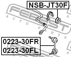 втулка стабилизатора переднего!\ Nissan X-Trail 00-06 NSB-JT30F FEBEST