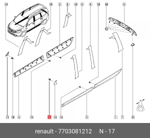 клипса!\ Renault Logan/Sandero/Duster 04> 7703081212 RENAULT