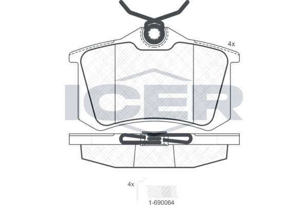 180697-703 колодки дисковые задние !\ VW Golf III 2.0-2.9/1.9TDi 96-99/IV 1.6 00 180697703 ICER
