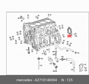 Сальник коленвала MERCEDES C (W204) (07-) задний OE A2710140004 MERCEDES BENZ