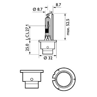 Лампа ксеноновая D2R 35W P32d-3 5000K блистер (1шт.) Xenon White Vision Gen2 PHI 85126WHV2S1 PHILIPS