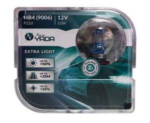 Лампа галогенная HB4 12V 51W "Nord YADA" Extra Light +50% (2 шт.) (Plastic case) 907369 NORD YADA