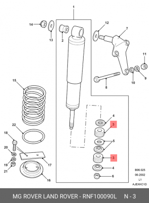 подушка опоры амортизатора пер.!\ Land Rover Defender/Discovery, Honda Accord/Pr RNF100090L LAND ROVER