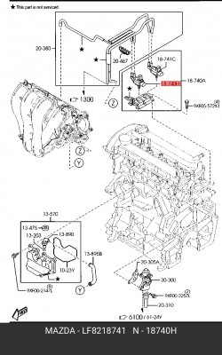 Клапан электромагнитный MAZDA CX-7 (09-),3 (03-),5 (05-),6 (05-) ОЕ LF82-18-741 MAZDA