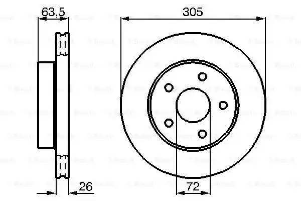 Диск тормозной JEEP Grand Cherokee (99-) передний (1шт.) BOSCH 0 986 478 772 BOSCH
