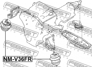 Опора двигателя NM-V36FR NM-V36FR FEBEST