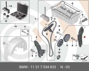 PEUGEOT 207/3008/308/CITROEN C4/C4 GRAND PICASSO/C 11 31 7 534 833 BMW