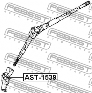 Крестовина рулевая TOYOTA CALDINA AT191,CT19,ET196,ST19 1992.11-2002.06 (15x39)  AST-1539 FEBEST