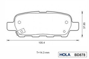 Колодки тормозные дисковые задние BD878 HOLA
