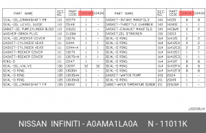 ПРОКЛАДКИ ДВС 4ШТ A0AMA-1LA0A A0AMA-1LA0A NISSAN
