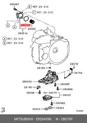 Кольцо уплотнительное MITSUBISHI Lancer (08-14),Outlander (05-) OE 2920A096 MITSUBISHI