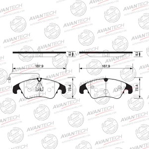Колодки тормозные дисковые Avantech передние (противоскрипная пластина в компл.) AV2403 AVANTECH