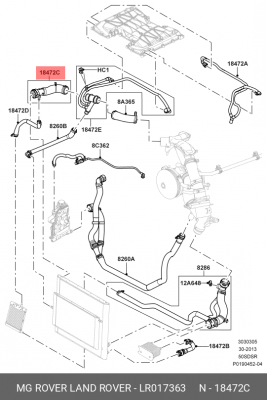 Патрубок LR017363 LR017363 LAND ROVER