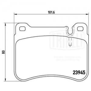 Колодки торм. Mercedes C (W203) (00-) диск. перед. 102x80 т/с Brembo (PF 4284) PF 4284 TRIALLI