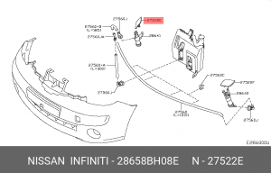 крышка! форсунки омывателя фар правая\ Nissan Note 28658-BH08E NISSAN