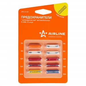 Предохранитель 5-25A цилиндрический комплект 10шт.AIRLINE AFU-V-01 AIRLINE