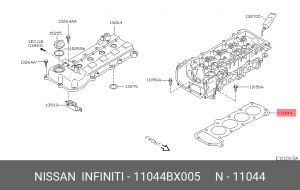 прокладка ГБЦ!\ Nissan Micra 1.4i 00-10/Note 1.4i 06-13 11044-BX005 NISSAN