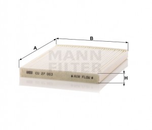 Фильтр воздушный кабины (салонный) CU27003 Mann-Filter CU 27 003 MANN FILTER
